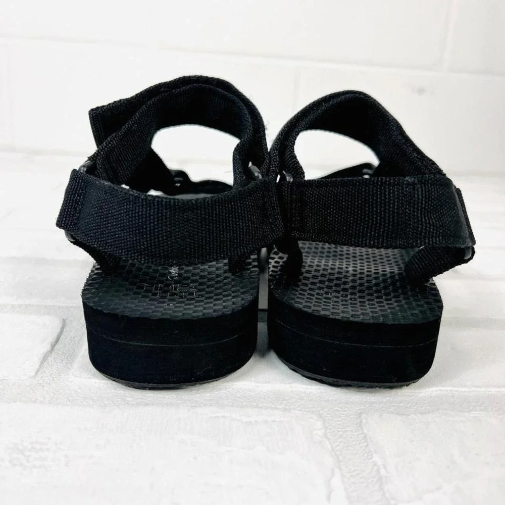 Time and Tru Kids Black Sport Sandals Strappy Adjustable Cushion Sole Platform 5